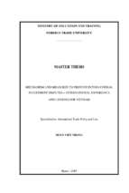Mechanism and measures to prevent international investment disputes – international experience and lessons for vietnam