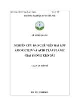 Nghiên cứu bào chế viên hai lớp amoxicilin và acid clavulanic giải phóng kéo dài