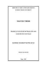 Trade facilitation of thailand and lessons for vietnam