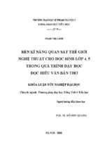 Rèn kĩ năng quan sát thế giới nghệ thuật cho học sinh lớp 4, 5 trong quá trình dạy học đọc hiểu văn bản thơ