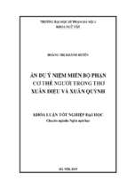 Luận văn sư phạm ẩn dụ ý niệm miền bộ cơ thể người trong thơ xuân diệu và xuân quỳnh