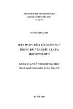 Biện pháp chữa lỗi ngôn ngữ trong bài văn miêu tả của học sinh lớp 5