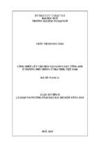 Lồng ghép liên văn hóa vào giảng dạy tiếng anh ở trưởng phổ thông ở trà vinh, việt nam tt
