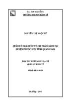 Luận văn kinh tế quản lý nhà nước về chi ngân sách tại huyện phước sơn, tỉnh quảng nam