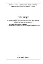 Tiểu luận Xử lý tình huống về giải quyết khiếu nại, tranh chấp quyền sử dụng đất xã thụy an, huyện ba vì