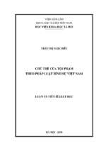 Chủ thể của tội phạm theo pháp luật hình sự việt nam