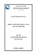 Triết lý nhân sinh trong ca dao, tục ngữ nghệ tĩnh