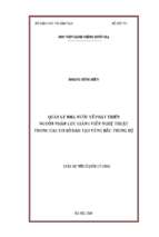 Quản lý nhà nước về phát triển nguồn nhân lực giảng viên nghệ thuật trong các cơ sở đào tạo vùng bắc trung bộ