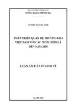 Phát triển quan hệ thương mại việt nam với các nước đông á đến năm 2030