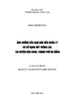 ảnh hưởng của hạn hán đến quản lý và sử dụng đất trồng lúa tại huyện hòa vang, thành phố đà nẵng