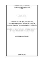 A study on factors affecting first year english major students’ motivation in english speaking classes at hanoi pedagogical university 2