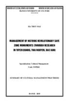 Quản lý di tích lịch sử cách mạng atk (qua nghiên cứu ở tuyên quang, thái nguyên, bắc kạn) tt tiếng anh