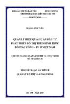 Quản lý hiệu quả dự án đầu tư phát triển đô thị theo hình thức đối tác công tư ở việt nam tt