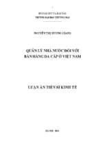 Quản lý nhà nước đối với bán hàng đa cấp ở việt nam