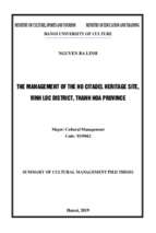 Quản lý khu di sản thành nhà hồ, huyện vĩnh lộc, tỉnh thanh hóa tt tiếng anh