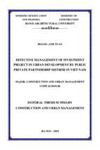Quản lý hiệu quả dự án đầu tư phát triển đô thị theo hình thức đối tác công tư ở việt nam tt tiếng anh
