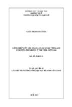 Lồng ghép liên văn hóa vào giảng dạy tiếng anh ở trường phổ thông ở trà vinh, việt nam tt