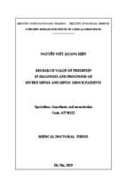Nghiên cứu giá trị của presepsin trong chẩn đoán và tiên lượng bệnh nhân nhiễm khuẩn năng và sốc nhiễm khuẩn tt tiếng anh
