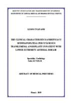 Nghiên cứu đặc điểm lâm sàng, cận lâm sàng và hiệu quả điều trị can thiệp nội mạch bệnh động mạch chi dưới mạn tính khu vực dưới gối tt tiếng anh