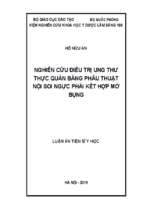 Nghiên cứu điều trị ung thư thực quản bằng phẫu thuật nội soi ngực phải kết hợp mở bụng