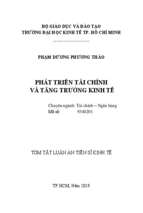 Phát triển tài chính và tăng trưởng kinh tế tt