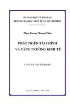 Phát triển tài chính và tăng trưởng kinh tế