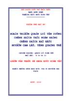 Hoàn thiện quản lý tín dụng sách tại ngân hàng chính sách xã hội huyện cam lộ, tỉnh quảng trị