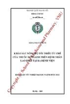 Khảo sát nồng độ tối thiểu ức chế của thuốc isoniazid trên bệnh nhân lao phổi tại ba bệnh viện