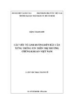 Các yếu tố ảnh hưởng đến bất cân xứng thông tin trên thị trường chứng khoán việt nam