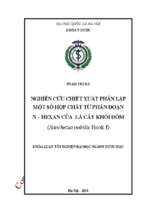 Nghiên cứu chiết xuất phân lập một số hợp chất từ phân đoạn n   hexan của lá cây khôi đốm
