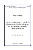 Các kiểu đột biến gen và các yếu tố lâm sàng, cận lâm sàng liên hệ đến đột biến gen trên bệnh nhân bệnh cơ tim phì đại