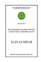 đào tạo bồi dưỡng cho cán bộ công chức của bộ lao động   thương binh và xã hội