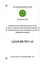 Nghiên cứu khai thác nguồn gen cây vừng phục vụ chọn tạo giống vừng năng suất hạt và hàm lượng dầu cao cho vùng đất cát pha ven biển tỉnh nghệ an