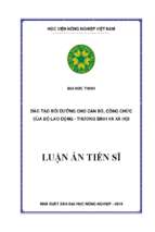 đào tạo bồi dưỡng cho cán bộ công chức của bộ lao động   thương binh và xã hội