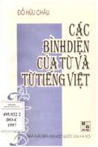 Các bình diện của từ và từ tiếng việt Đỗ Hữu Châu