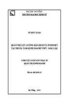 Quản trị lực lượng bán dịch vụ internet tại trung tâm kinh doanh vnpt   đắk lắk