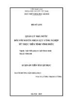 Quản lý nhà nước đối với nguồn nhân lực công nghiệp từ thực tiễn tỉnh vĩnh phúc