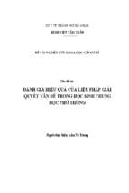 đánh giá hiệu quả của liệu pháp giải quyết vấn đề trong học sinh trung học phổ thông