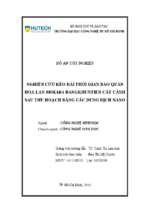 Nghiên cứu kéo dài thời gian bảo quản hoa lan mokara bangkhuntien cắt cành sau thu hoạch bằng các dung dịch nano