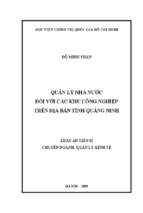 Quản lý nhà nước đối với các khu công nghiệp trên địa bàn tỉnh quảng ninh