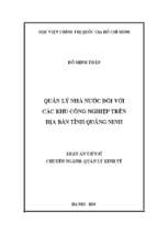 Quản lý nhà nước đối với các khu công nghiệp trên địa bàn tỉnh quảng ninh