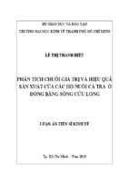 Phân tích chuỗi giá trị và hiệu quả sản xuất của các hộ nuôi cá tra ở đồng bằng sông cửu long