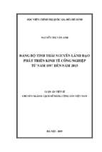 đảng bộ tỉnh thái nguyên lãnh đạo lãnh đạo phát triển kinh tế công nghiệp từ năm 1997 đến năm 2015