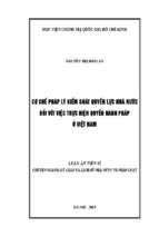Cơ chế pháp lý kiểm soát quyền lực nhà nước đối với việc thực hiện quyền hành pháp ở việt nam