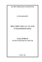 Phát triển nhân lực du lịch ở thành phố đà nẵng