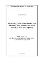 ảnh hưởng của thế giới quan phật giáo đối với đời sống tinh thần người dân đồng bằng sông hồng hiện nay