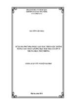 Sử dụng phương pháp dạy học theo góc nhằm nâng cao chất lượng dạy học địa lí 11 trung học phổ thông.