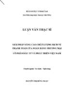 Giải pháp nâng cao chất lượng dịch vụ thanh toán của ngân hàng tmcp đầu tư và phát triển việt nam