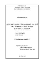 Phát triển công nghiệp hỗ trợ ô tô việt nam nhìn từ kinh nghiệm hàn quốc và thái lan