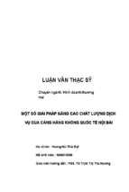 Một số giải pháp nhằm nâng cáo chất lượng dịch vụ cảu cảng hàng